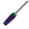Lavinda 5 in 1 Multi-function Tapered Shape Straight Cut Nail drill bit, Use for both Left and Right Handed, Professional Carbide Tungsten Steel bits for Acrylic Nail Gel Fast Remove (Coarse, Purple)