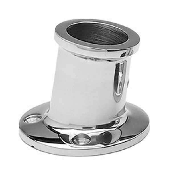 TAYLOR MADE PRODUCTS Top-Mount Boat Flag Pole Socket, Tilts 10-Degree Angle, Fits 1" to 1-1/4" Diameter Poles, T316 Polished Stainless Steel, Fits Gunwale, Deck, Pontoon, Marina - 966