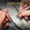 Scriveiner Silver Chrome Fountain Pen - Stunning Luxury Pen with 24K Gold Finish, Schmidt 18K Gilded Nib (Medium), Best Pen Gift Set for Men & Women, Professional, Executive Office, Nice Designer Pens