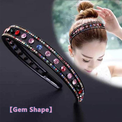 CORGIMHZ 4 Pack Rhinestone Headband with Teeth Comb for Women Girls Colorful Bling Bling Plastic Hair Band Hoop with Double Rows Crystal Hairbands Non-Slip 4 Pattern