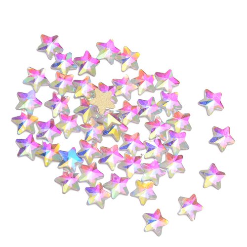 AD Beads Top Czech AB Crystal Multi-Shape Flatback Rhinestone Nail Art Decoration DIY (50 Pcs, 34. Star 8x8mm)