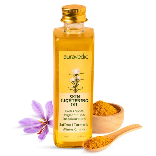 Auravedic Skin Oil for Radiant Skin | Face Massage Oil with Saffron, Ashwagandha & Turmeric | Suits Oily, Dry & All Skin Types | Organic & Natural | 100ml/3.38 Fl Oz