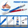 2 Pcs Welders Pencil with 48 PCS Round Refills Mechanical Pencils Metal Welding Marker for Tube Pipe Fitter Welder Steel Construction Woodworking (Red, Silver)
