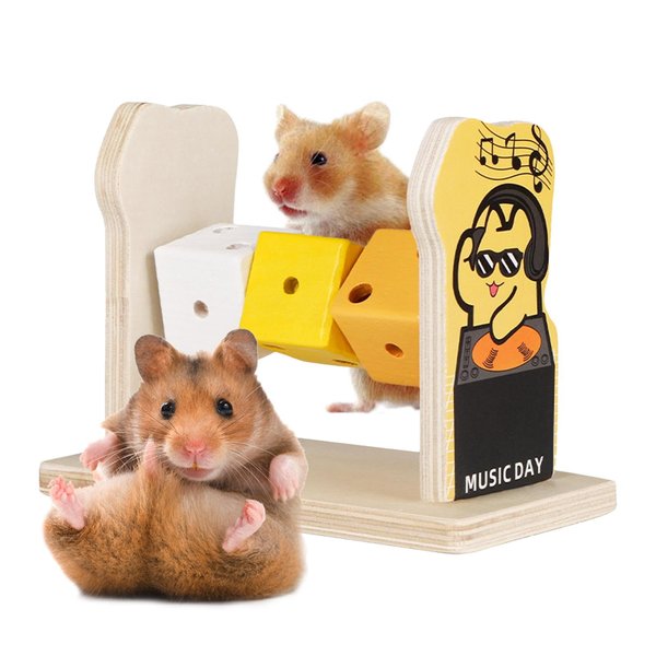 Hamster Enrichment Toys - Hamster Wood Training Blocks | Multifunctional Hamster Toys | Interactive Hamster Toys | Creative Chew Toys | Wooden Hamster Cage Accessories for Hamsters