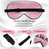 4 Pieces Funny Sleep Mask Silk Eye Mask Soft Blackout Blindfold with Adjustable Strap Sleeping Eye Cover Mask for Women Men Travel, Nap, Meditation (Pink, Beige, Purple, Green)