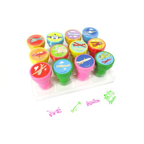 TINYMILLS 12 Pcs Airplane Stamp Kit for Kids