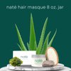 naté Hair Mask with Detangling Brush Weightless Deep Conditioning with Aloe Vera, Pacific Seaweed and Kaolin Clay Treatment for All Hair Types
