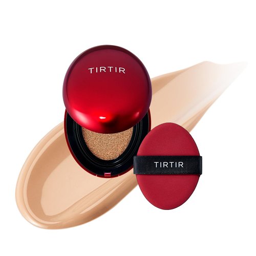 [*Mini Size*] TIRTIR Mask Fit Red Cushion Foundation | Long-Lasting, Lightweight, Buildable Coverage, Semi-Matte Finish, Korean Cushion Foundation (#25N Mocha, 0.15 Fl Oz)
