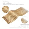 Tape in Hair Extensions Remy Human Hair Ombre Color Golden Brown Highlights Bleach Blonde Invisible Skin Wef 16inch 60g 20 Pieces Staight Tape ins for Fashion Women (16Inch #12p613 60g)