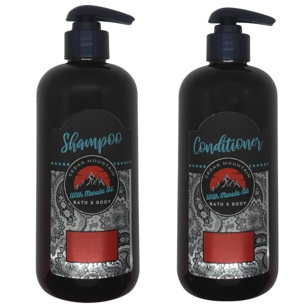 Cedar Mountain Drunken Pina Colada Scented Shampoo and Conditioner Set with Marula Oil, 16 Oz
