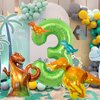 16Pcs Three Rex Balloons, Three Rex Birthday Party Decorations Boy Dinosaur 3rd Birthday Party Supplies Include Three Rex Balloons Dinosaur Foil Balloons for 3 Rex Birthday Decorations Boys