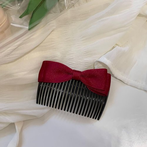 Bow Hair Comb Clips 4 Pcs French Bow Hair Side Combs for Women Fine Thin Hair Bow Comb Hair Accessories for Women Girls Bowknot Hairpins Hair Bows Clip Pins Hair Bow Clips