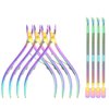 XINMEIWEN 8Pieces Cuticle Trimmer Cuticle Nipper Cuticle Remover Cuticle Cutter with Cuticle Pusher Stainless Steel Cuticle Cutter Clipper Nail Tools for Fingernails and Toenails (Rainbow)