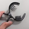 Mobestech Hair Styling Accessories 2pcs Round Inner Toothed Hair Clips Fish Tail Clips Ponytail Holder Strong Tension Hair Claws Hair Accessories for Women Girls Styling (Black)