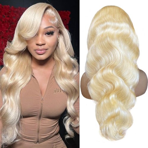 YesJYas 613 Body Wave Wig Human Hair 26 inch HD Lace Front Wigs Pre Plucked Blonde Lace Front Wigs Human Hair 180% density 13A Glueless Wigs Human Hair for Black Women Body Wave Wigs Bleached Knots