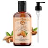 Natural Born Oils Sweet Almond Oil, 8oz, Organic, Cold-Pressed, Rich in Fatty Acids, Ideal for Moisturizing Skin, Strengthening Hair