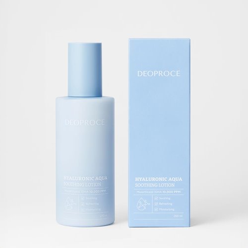 Deoproce Hyaluronic Aqua Soothing Lotion 200 ml, Korean Skincare, Moisturizing, Skin Soothing, Hyaluronic Acid, Centella Asiatica Extract, Allantoin