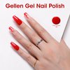 Gellen Red Gel Nail Polish, 18ml Shimmer Red Gel Polish Gel Soak off LED Nail Art Professional Manicure Gel Polish Colors Home Salon DIY Valentines Gifts for Her