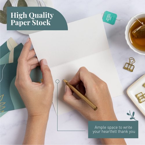 Rileys Thank You Cards with Envelopes | 50-Count, Gold Foil - Blank Note Cards, Thank You Notes, Blank Cards with Envelopes, Thank You Wish Cards, Wedding, Graduation, Baby Shower (Sage Green)