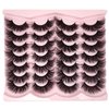 TIKILEY Mink Lashes Fluffy 3D Volume Cat Eye C Curl False Eyelashes Dramatic 18mm Long Faux Mink Strip Lashes Pack (55)