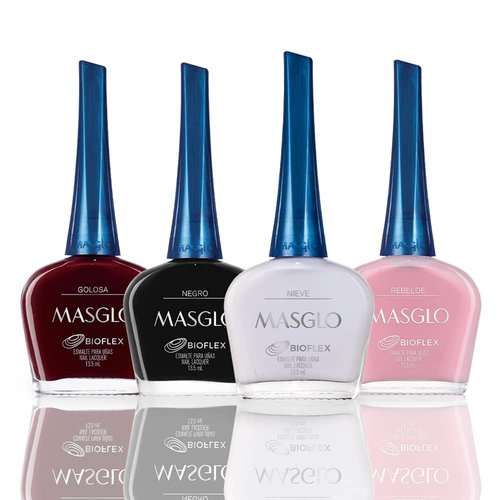 MASGLO Nail Polish Yo Collection 4 Pcs New Trend - Colección 4 esmaltes de las últimas tendencias - 0.5 Fl. Oz.