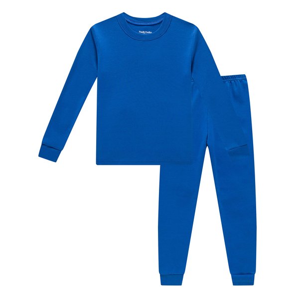 Family Feeling Boys Girls Kids Pajamas Solid Colors 2 Piece Pajama Set Cotton Toddler Blue Size 4T