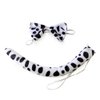 Halloween Dalmatian Cow Headband Spotted Dog Ears Hair Bands Puppy Bow Tie Tail Headpiece Women Hairband Hair Hoops Party Decoration Cosplay Costume Cute Handmade Hair Accessories 2 Set Dalmatian
