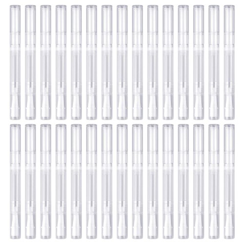 Awpeye 30Pack 3ML Transparent Twist Pens, Empty Nail Oil Pen Brush Cosmetic Lip Gloss Container Applicators