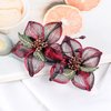 Mistofu 3.93Inch DIY Copper Wire Metal Hand-woven High-level design Barrettes Elegant Hair Accessories, Gifts for Women Girls (Red gradient double flower)