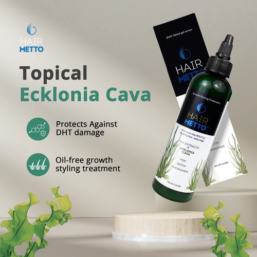 HAIRMETTO - Ecklonia Cava Hair Serum for Hair Growth, Flexible-Hold Hair Gel for Women & Men, Hair Volumizer for Fine Hair & Other Types, Styling Hair Loss Products w/MSM & Biotin, 118 mL