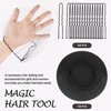 200PCS Hair Net Black 100Pcs 20 inches Invisible Nylon Hair Nets for Women and Men 100 Pcs U Shaped Hair Pins Set for Women - Perfect for Hair Bun, Sleeping, & Kitchen Food Service(200PCS Sets,Black)