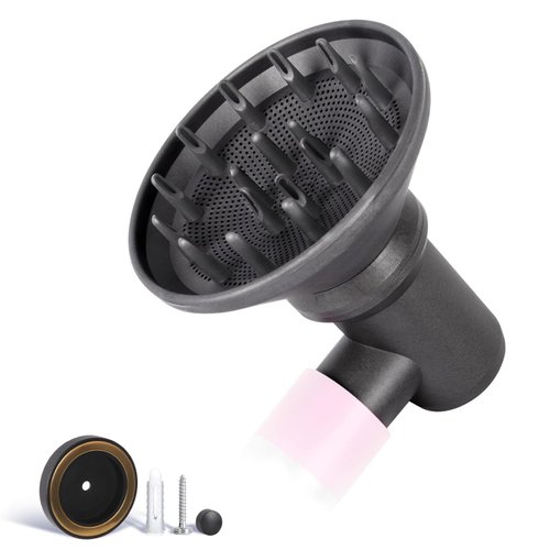 Diffuser and Adapter Compatible with Dyson Airwrap Attachment, Including Hair Dryer Attachment Holder, for Beautifully Defined Curls and Waves