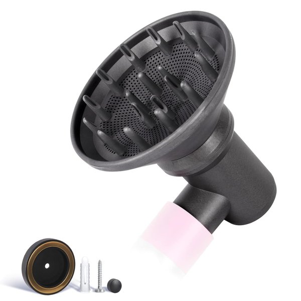 Diffuser and Adapter Compatible with Dyson Airwrap Attachment, Including Hair Dryer Attachment Holder, for Beautifully Defined Curls and Waves