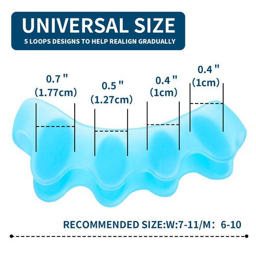 Toe Separators, 5 Pair Soft Gel Toe Spacers to Correct Bunions, Toe Stretcher for Therapeutic Relief from Plantar Fasciitis, Claw Toes,Hammer Toes, Foot Pain for Women & Men (5 in 1) (5color)