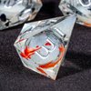 OUKELANWO Liquid Core Koi Fish DND Dice Set D&D with Box, 7Pcs Sharp Edge Resin Dungeons and Dragons Polyhedral Role Playing Gaming Dice, Ocean RPG D and D D20 D12 D10 D8 D6 D4 Dice