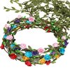 FUGZAUD 7 Pack Paper Flower Crown Floral Headband Wreath Garland Bohemian Style Wedding Bride Bridal Headwear Party Festivals Hair Accessories Mixed Color (Without Rope)