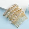 Duehut Hair Comb, 2 PCS 8-Flower Alloy Rhinestone Bridal Hair Pins Hair Clips Women Wedding Headpiece for Bride Bridesmaids, Metal, Gold