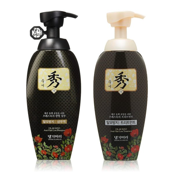 DAENG GI MEO RI - Dlaesoo Anti Hair-Loss Shampoo and Treatment Set, Jeju Camellia Oil, Nutrition, Scalp Care, Hair Shine 13.5 FL OZ 400ml Each