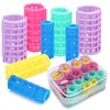 Coufce 36 Pieces Self Grip Plastic Hair Roller Set, 5 Sizes Curlers Snap on Hair Curlers Set for Short Long Hair