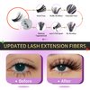 Lash Extension Kit DIY 280pcs Eyelash Extension Kit, 9-16mm 30D 40D Individual Lashes for Beginner Starter Professional, Volume Lash Clusters Kit with Bond, Seal, Remover and Lash Tweezers