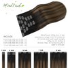 WindTouch Clip in Hair Extensions Human Hair Extensions 18 Inch 120g 7pcs #2T6P2 Dark Brown to Chestnut Brown Balayage Clip in Hair Extensions Clip in Hair Extensions Real Human Hair Double Weft