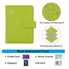 Melsbrinna Premium Leather Passport Holder Covers Case, Waterproof Rfid Blocking Travel Wallet Passport Holder with Pen Holder, Cute Passport Book for Women/Men (Grass green)