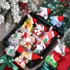 Blueweenly 24 Pcs Mini Christmas Stuffed Animal Bulk Christmas Plush Keychain Decorations Xmas Small Plush Animal Toys with Santa Hat Christmas Tree Plush Ornaments for Award Party Favors Gifts Decor