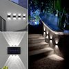 Solar Fence Light Outdoor Lights Solar Powered LED Wall Lamp Waterproof for Deck Step Patio Landscape Lighting (White 6 Pack)