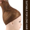 FANDAMEI Mesh Wig Caps Net, 4PCS Wig Caps Mesh Net Open End, Dark Brown Wig Cap for women, Nylon Mesh Wig Caps Net, Strength Wig Cap Dark Brown