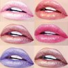 MAEPEOR Metallic Liquid Lipstick 6 Color Metal Diamond Pearl Lipstick Long Wear and Non-stick Cup Mermaid Lip Gloss (Colors 06)