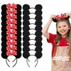Lucky Will 20 Pack Mouse Ears Headband Classic Solid Black and Red Bow Ears Headbands Bulk for Kids and Adults - Boys & Girls Mouse Themed Birthday Party Supplies