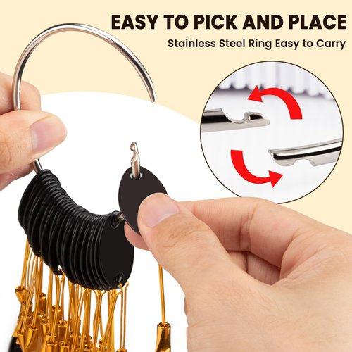 Noverlife 30PCS 8" Real Hair Color Rings, Black Human Hair Swatches Natural Hair Color Samples for Testing Color, Hair Color Training Sample Hair Level Chart for Hair Salon Color Testing Practice