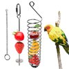 Bac-kitchen Stainless Steel Bird Food Holder, Parrot Foraging Toy, Hanging Basket, 9.84 in L, 7.87 in W, 82g Weight, Activity Clasp, Fits 12oz Bottle