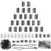 76PCS Vikings Hair Jewelry Norse Runes Tube Beads, Metal Clips Cuffs Rings, Accessories for Braids Dreadlocks Beads for Braiding Beard Decoration Bracelets Pendant Necklace DIY